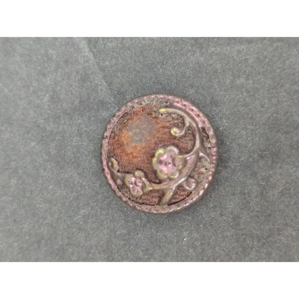 LOT D of 10 Antique Vintage Victorian Brass Mixed Materials Buttons ESTATE FIND